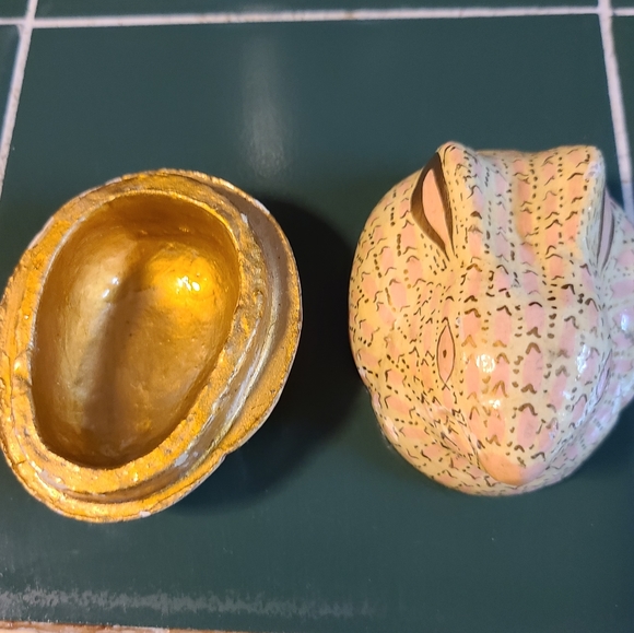 COPY - Vintage 70s Hand-painted Paper Mache Rabbit Trinket Box - Picture 4 of 5